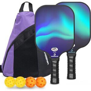 Pickleball Paddles, Fiberglass Pickleball Paddles Set of 2, Lightweight